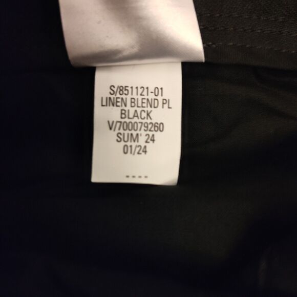 Banana Republic Linen Blend Wide Leg Pleated Black Trouser Pants 4 Petite NWT 4P - Picture 10 of 12